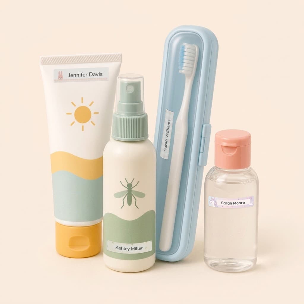 Sunscreen, bug spray & toiletries